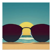 Retro Beach Sunglasses and Sun