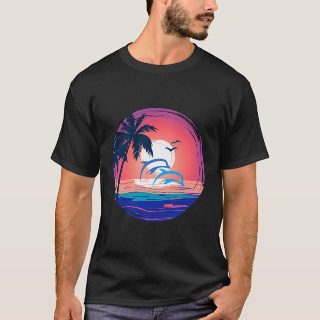 Retro Beach Sunset 1 T-Shirt (Front)