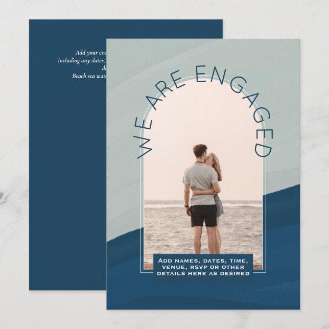 RETRO Beach Vibe Wedding Stationery PHOTO Invitation (Front/Back)