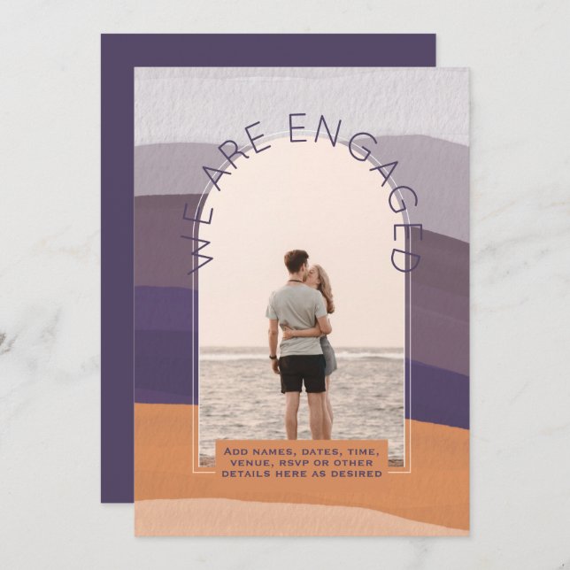 RETRO Beach Vibe Wedding Stationery PHOTO Invitation (Front/Back)