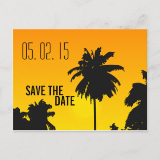 Retro Beach Wedding Save the Dates Announcement Postcard