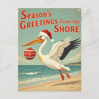 Retro Beach Your Text Season’s Greetings Postcard