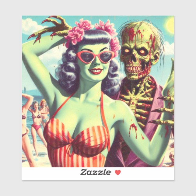 Retro Beach Zombie Pin-Up (Sheet)