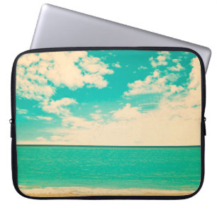 Retro beachbeach, retro, poster, photo, background laptop sleeve