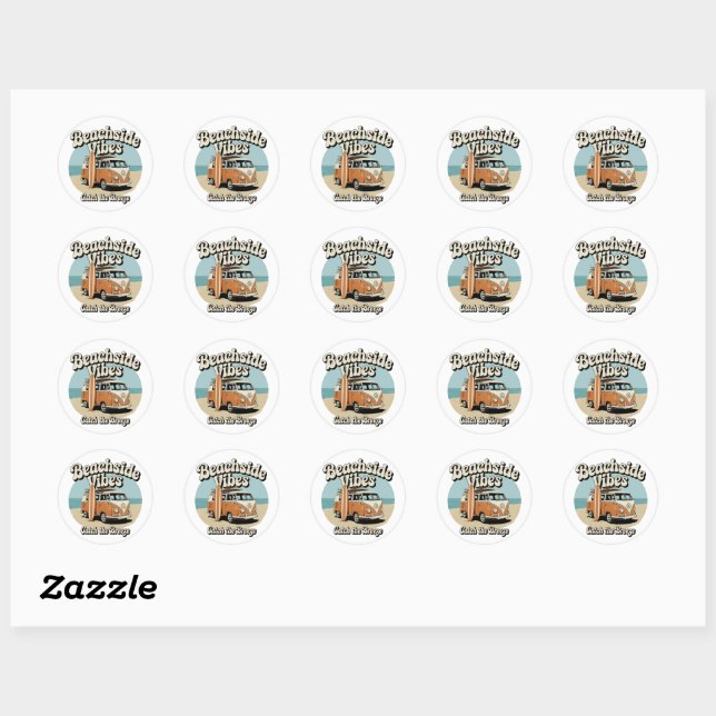 Retro Beachside Vibes Sticker (Sheet)