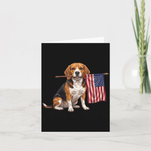Retro Beagle Aamerican Flag Patriotic Dog 4th Of Card