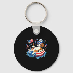 Retro beagle beer usa 250th anniversary 4th of key ring