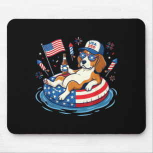 Retro beagle beer usa 250th anniversary 4th of mouse pad