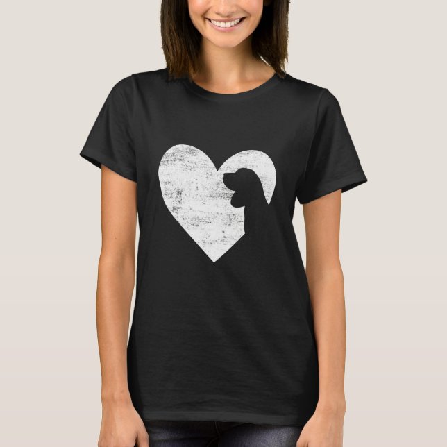 Retro Beagle Dog Heart Valentine's Day Dog Lover T-Shirt (Front)