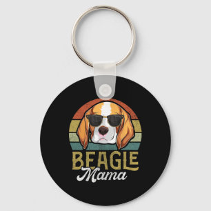 Retro Beagle Mama Shirt Women  Key Ring