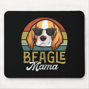 Retro Beagle Mama Shirt Women  Mouse Pad