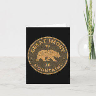 Retro Bear Great Smoky Mountains National Park Men Card