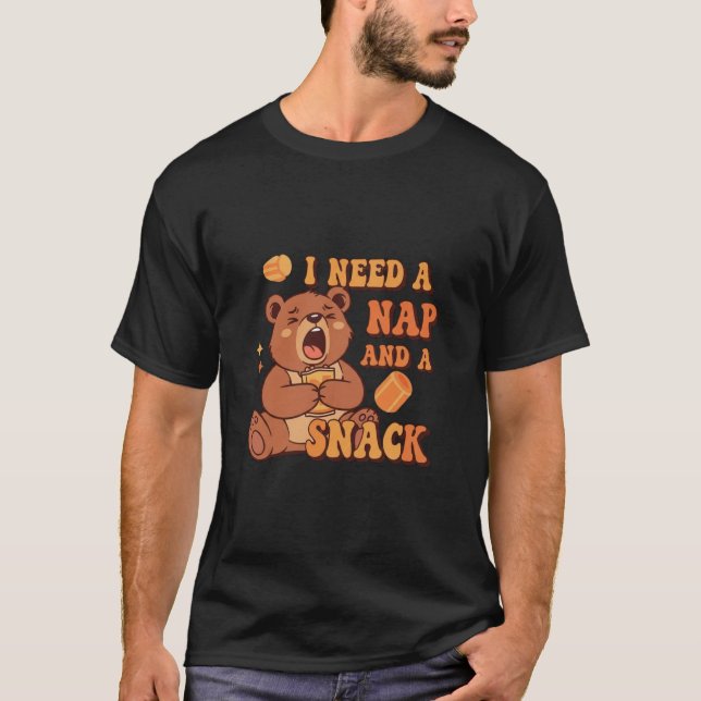 Retro Bear Snack Break Men’s Graphic T-Shirt (Front)