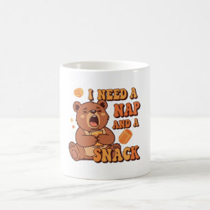Retro Bear Snack First White Mug