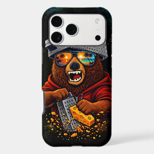 Retro Bear With Cheese Grater Hat and Sunglasses