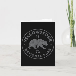 Retro Bear Yellowstone National Park 1872 Hiking S Card