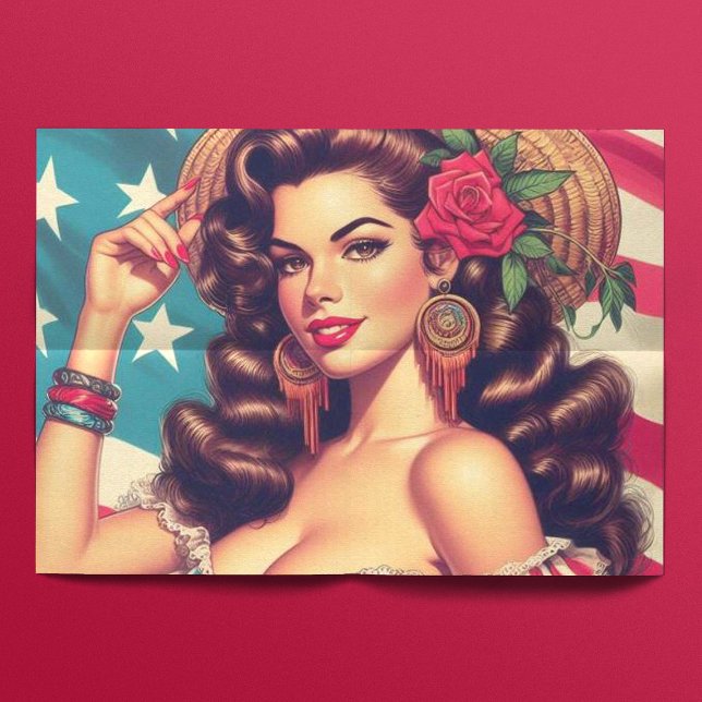 Retro Beautiful Woman Painting Tissue Paper (Creator Uploaded)