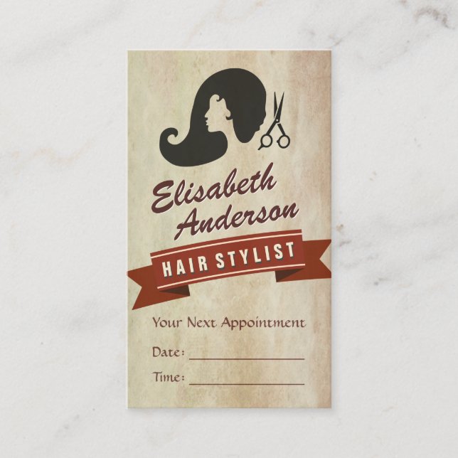 Retro Beauty - Hair Salon Stylist Appointment Card (Front)