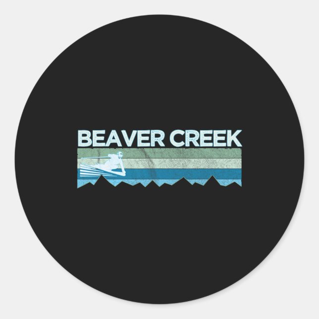 Retro Beaver Creek  Classic Round Sticker (Front)