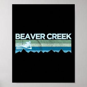 Retro Beaver Creek, Colorado Distressed Skiing Poster