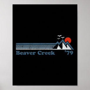 Retro Beaver Creek Ski Resort Colorado Snowboard S Poster