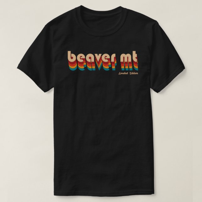 Retro Beaver Mountain Ski  T-Shirt (Design Front)