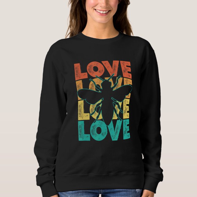 Retro Bee Honey Idea For Animal Fans Sweatshirt (Front)