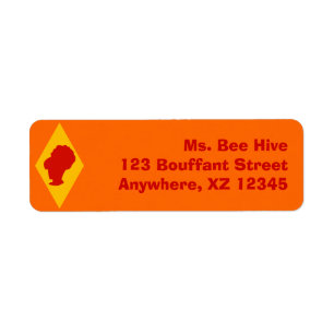 Retro BeeHive Cameo Diamond Return Address Label