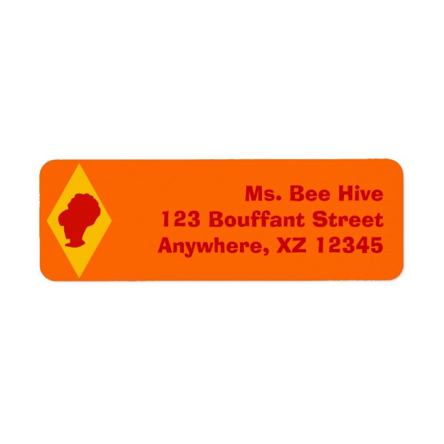 Retro BeeHive Cameo Diamond Return Address Label (Front)
