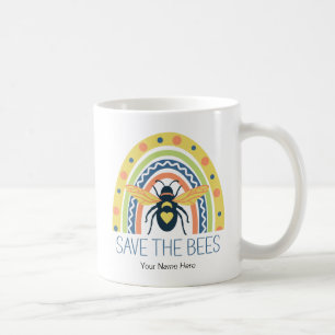 Retro Beekeeper Apiary Organic Honey Bee Rainbow Coffee Mug