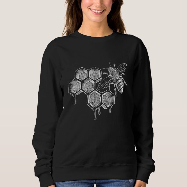 Retro Beekeeper Beekeeping Bumblebee Vintage Sweatshirt (Front)