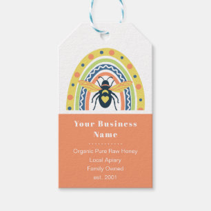 Retro Beekeeper Honey Bee Rainbow Colour Block Gift Tags