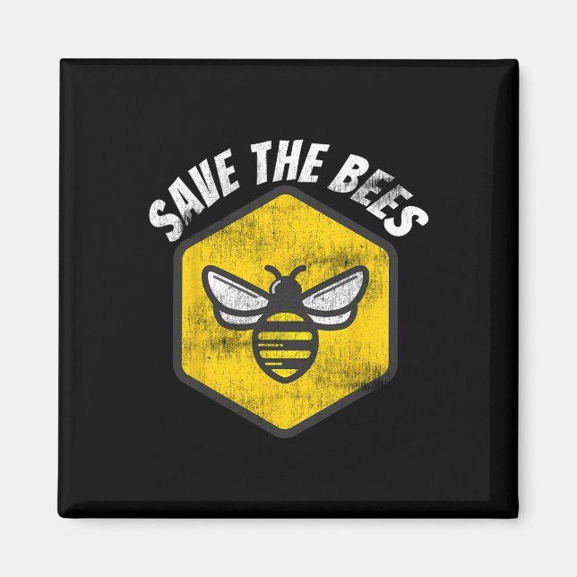 Retro Beekeeper Honeybee Awareness Save The Bees E Magnet (Front)