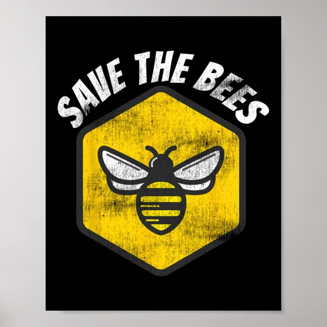 Retro Beekeeper Honeybee Awareness Save The Bees E Poster (Front)