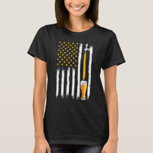 Retro Beer American Flag Usa 4th Of July Brewery A T-Shirt