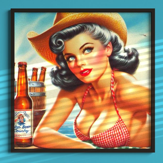 Retro Beer Country Girl Poster (Creator Uploaded)