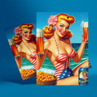 Retro Beer Pin-up