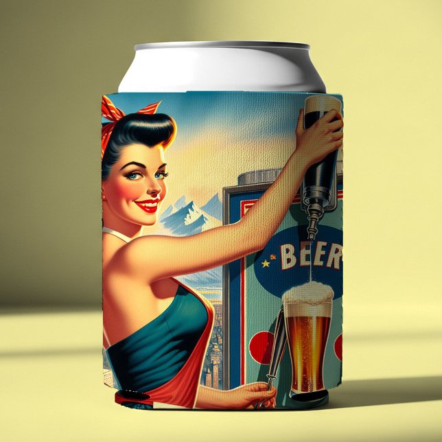 Retro Beer Pinup Can Cooler (Creator Uploaded)