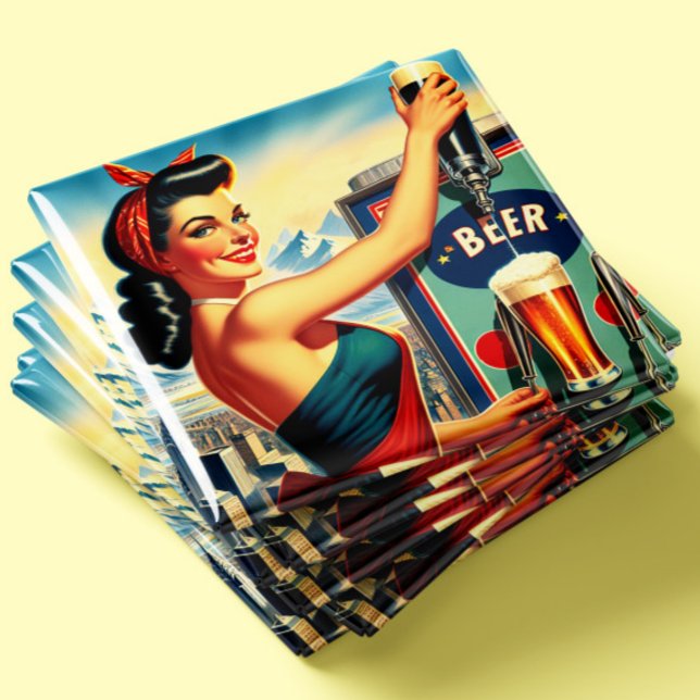 Retro Beer Pinup Magnet (Creator Uploaded)