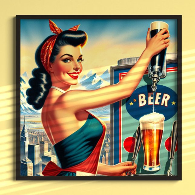Retro Beer Pinup Poster (Creator Uploaded)