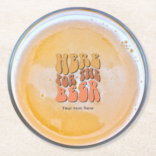 Retro Beer Tasting Party Round Paper Coaster