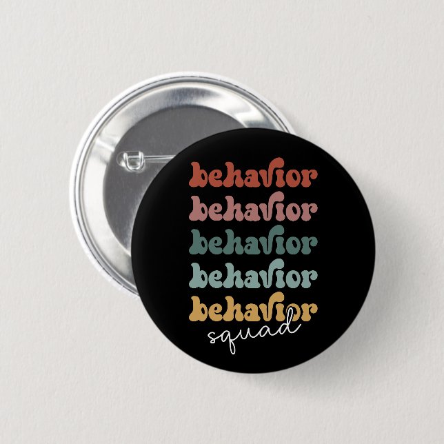 Retro Behaviour Squad Behavioural Therapist 6 Cm Round Badge (Front & Back)
