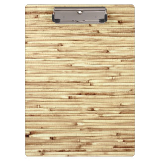 Retro Beige Bamboo Texture Pattern Clipboard