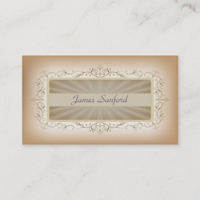 Retro Beige Tone Professional Business Card (Front)