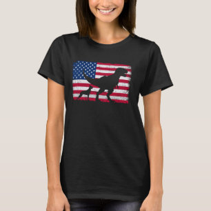 Retro Belgian Malinois 4th of July American Flag P T-Shirt