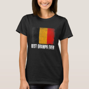 Retro Belgium Flag Best Grampa Ever Father's Day T-Shirt