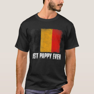 Retro Belgium Flag Best Pappy Ever Father's Day T-Shirt