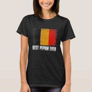 Retro Belgium Flag Best Pepaw Ever  Father's Day T-Shirt