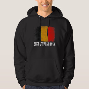 Retro Belgium Flag Best Stepdad Ever Father's Day Hoodie