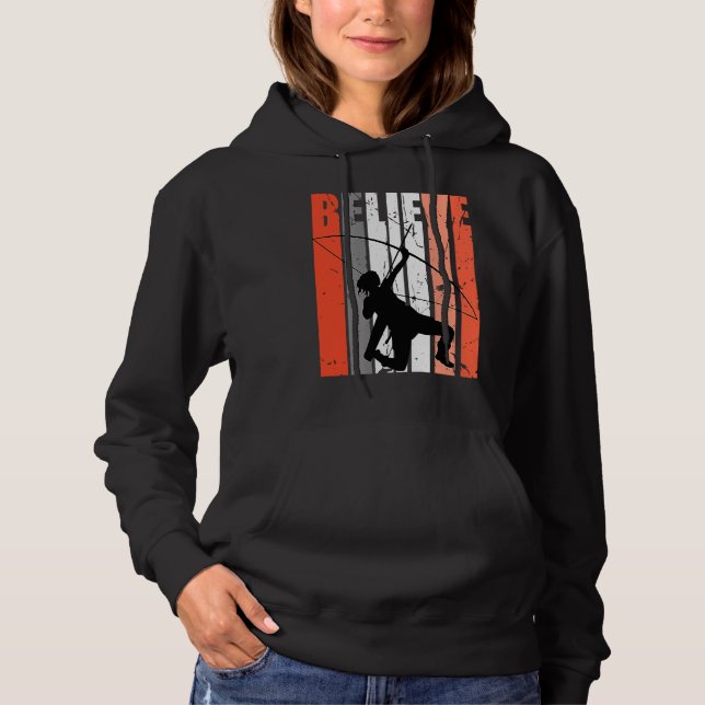 Retro Believe Archery Archer Bow Arrow Orange Whit Hoodie (Front)
